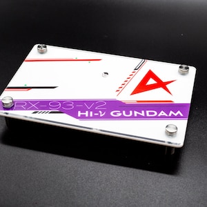 Premium Gunpla Acrylic Rx-93 Hi-Nu Display Base with Standoffs | 1/100 and 1/144 MG HG RG | Wall Mountable | Hardware Included