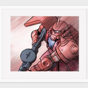 Chars Zaku 18x24 Art Poster - By Wade Piche
