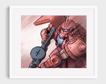 Chars Zaku 18x24 Art Poster - By Wade Piche