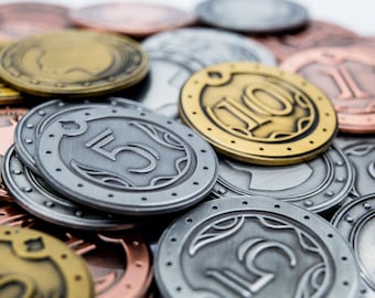 Treasury Coins Supplement - Luxury Metal Coins for Board Games - Larp - Cosplay - RPG