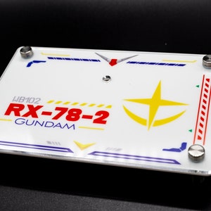 Premium Gunpla Acryl Rx-78-2 Display Base mit Abstandshaltern | 1/100 und 1/144 MG HG RG | Wandhalterung | Hardware inklusive