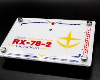 Premium Gunpla Acrylic Rx-78-2 Display Base with Standoffs | 1/100 and 1/144 MG HG RG | Wall Mountable | Hardware Included