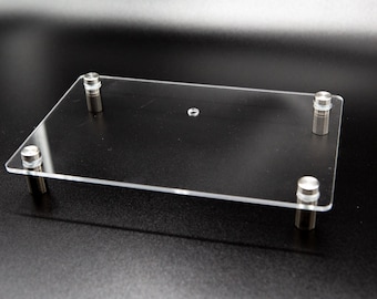 Large Gunpla Acrylic Display Base with Standoffs | 1/100 and 1/144 MG HG RG | Wall Mountable | Hardware Included