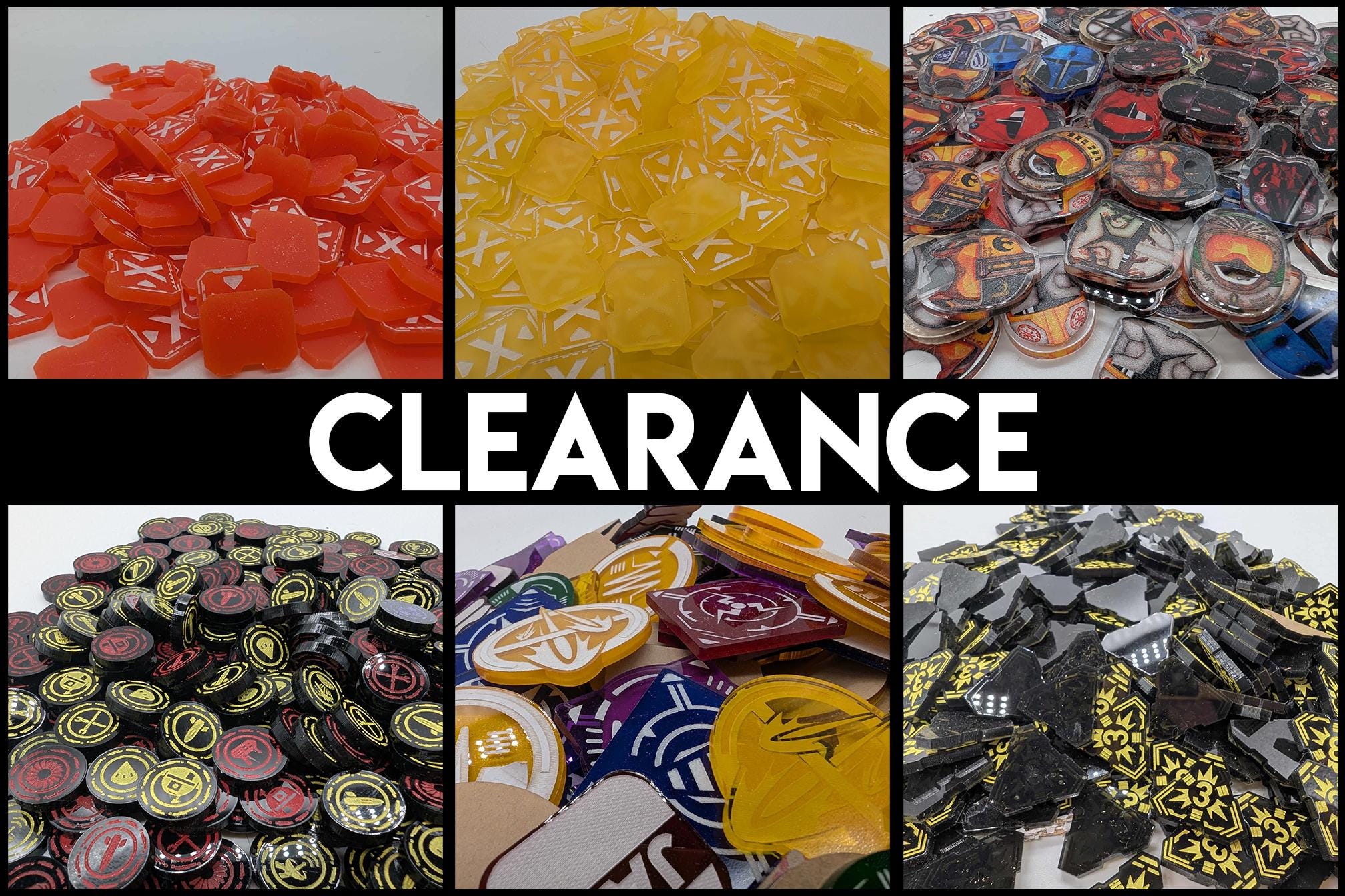 CLEARANCE Acrylic Tokens #3