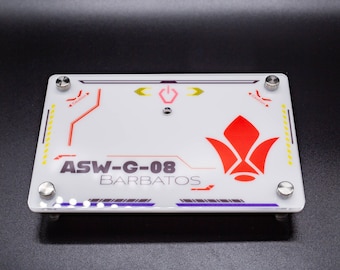 Premium Gunpla Acrylic Barbados Display Base with Standoffs | 1/100 and 1/144 MG HG RG | Wall Mountable | Hardware Included