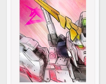 RX-0 Unicorn 18x24 Art Poster - By Wade Piche