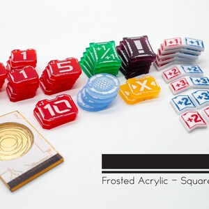 Premium Acrylic Assault Token Set SW Unlimited TCG CCG Compatible Square Frosted