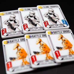 スターウォーズ アンリミテッド TCG | CCG | 互換プレミアム ハーフサイズ アクリル クローン トルーパーとバトル ドロイド トークン セット