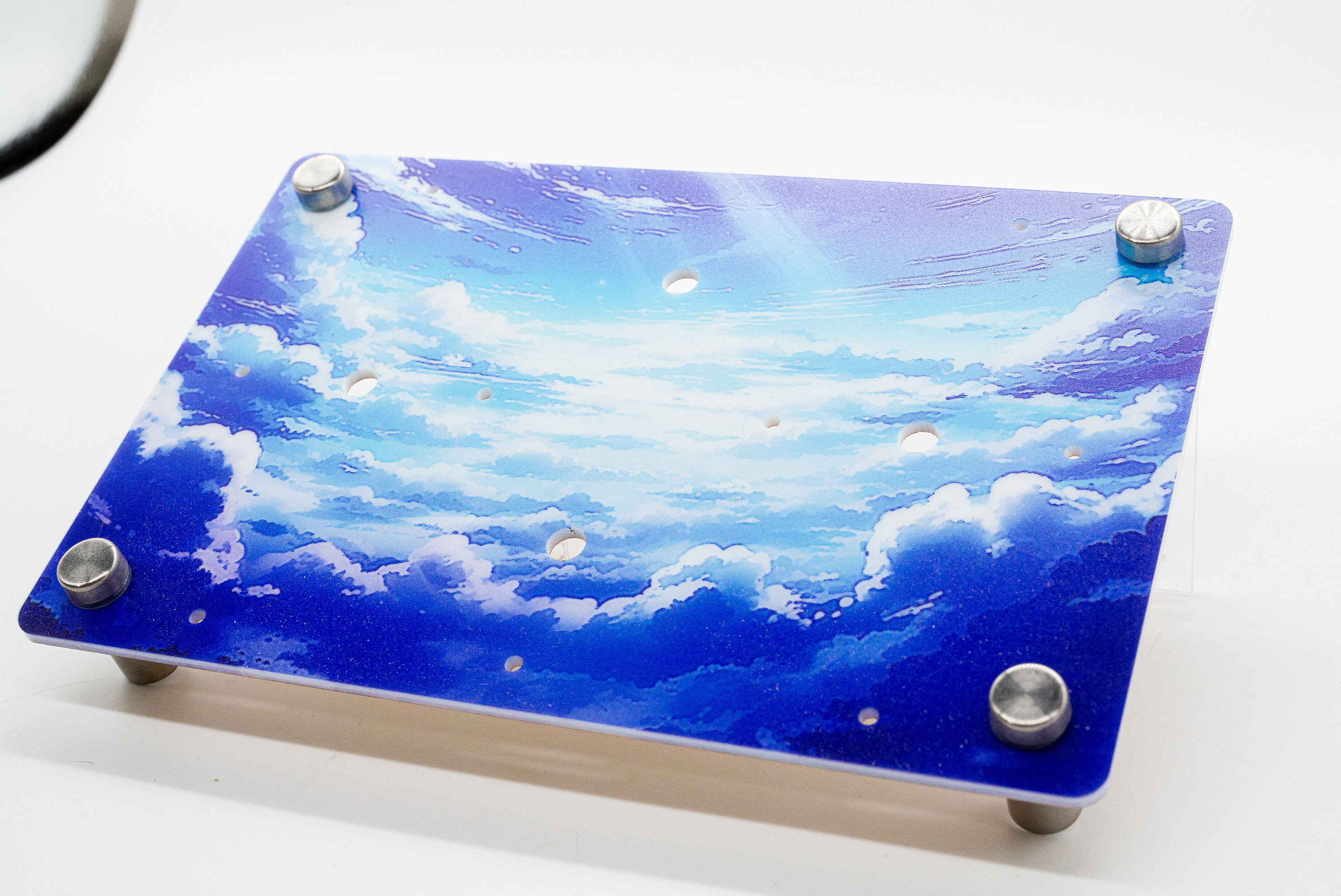 Large Gunpla Acrylic Sky Display Base with Standoffs | 1/100 and 1/144 MG HG RG | Wall Mountable | Hardware Included