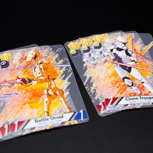 スターウォーズ アンリミテッド TCG | CCG | 互換プレミアム フルサイズ クローン トルーパーとバトル ドロイド プラスチック トークン カード