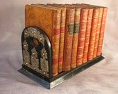 Antique Victorian Gothic Period Geo Harrison England Brass Coromandel Extending Desktop Book Case Slide Circa 1895
