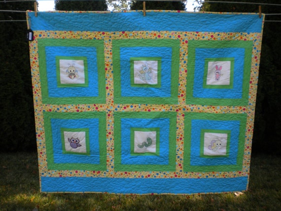 Baby Quilt - Happy Baby Creatures Baby Quilt - #BQ-017