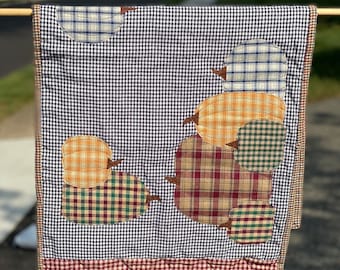 Table Runner - Homespun Pumpkins Quilted Table Runner - #QR-58
