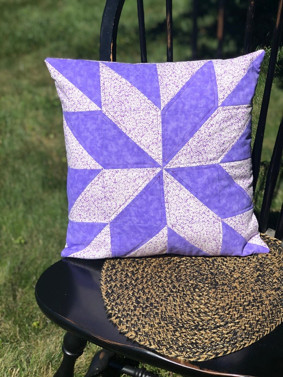 Pillow - Lavender Field Star Quilted Pillow - #QP-80