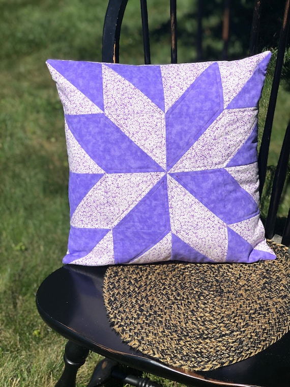 Pillow - Lavender Field Star Quilted Pillow - #QP-80