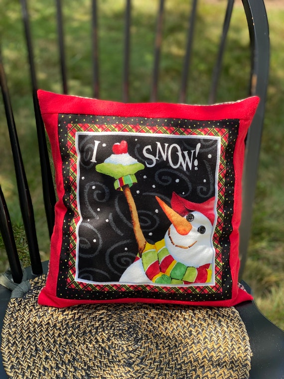 Pillow - Snowman Loves Snow Flannel Pillow Set - #QP-148