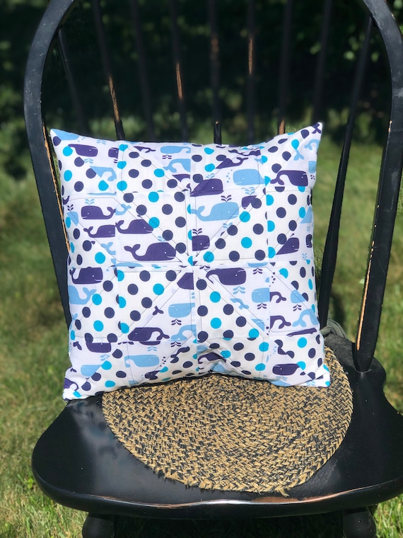 Pillow - Whales & Bubbles Star Quilted Pillow - #QP-83