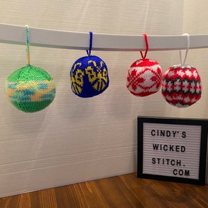 Ornaments - Scandinavian Knitted Ornaments Set of 4 - #KBS-16