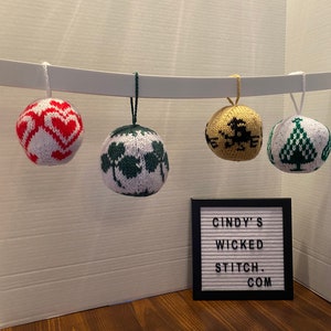 Ornaments - Scandinavian Knitted Ornaments Set of 4 - #KBS-13