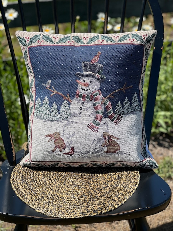 Pillow - Mr. Snowman Tapestry Pillow Set - #QP-164