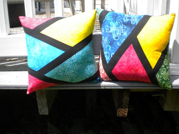Pillows - Batik Glass Effects Set of 2 Pillows - #QP-09
