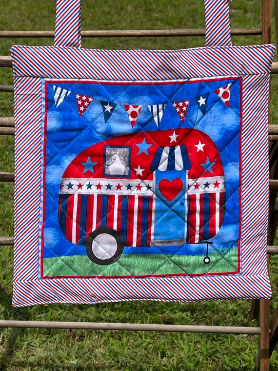 Wall Hanging - Red Camper Quilted Wall/Door Hanging - #WH-14