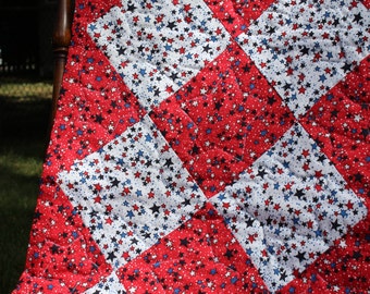 Table Runner - Patriotic Shoofly Quilted Table Runner - #QR-007