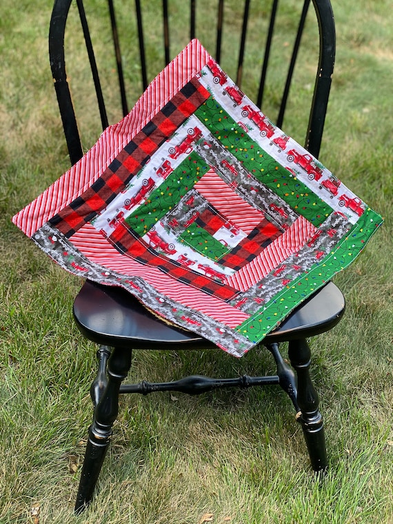 Table Topper - Truckin’ to Christmas Quilted Table Topper - #MQ-17