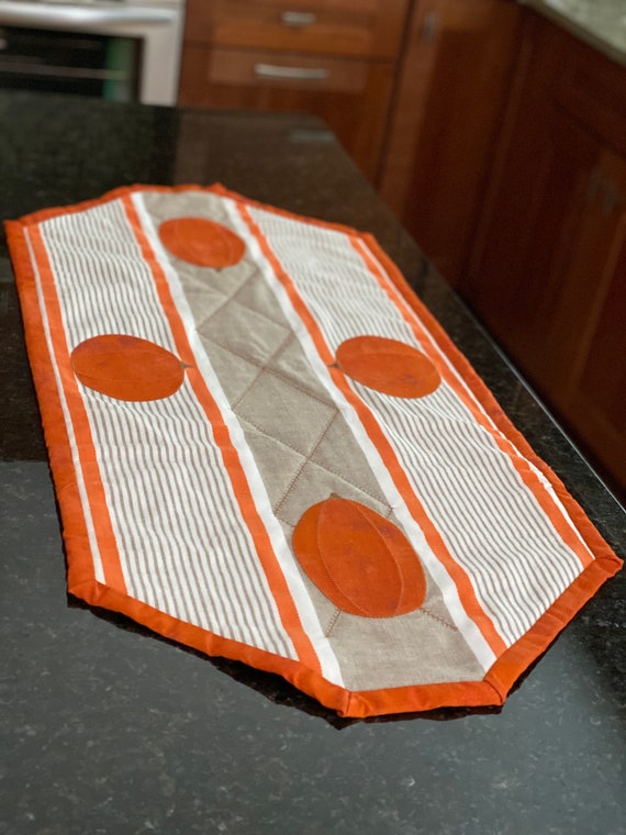 Table Runner - From our RagsToRunners Collection - Pumpkin Point Quilted Table Runner - #QR-50