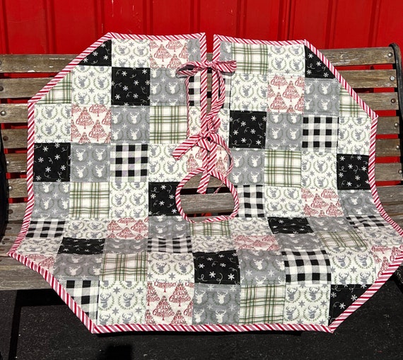 Tree Skirt - Hearthside Christmas Flannel Quilted Tree Skirt - #TS-8