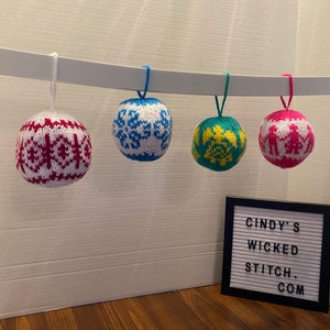 Ornaments - Scandinavian Knitted Ornaments Set of 4 - #KBS-7