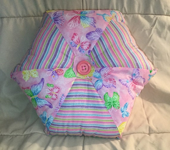 Pillow - Pastel Butterfly Pillow w/ Buttons - #QP-22