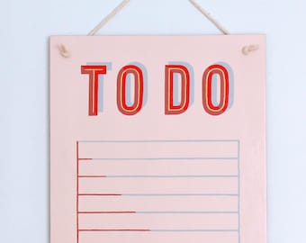 Hanging To-Do List - Erasable Chalk Marker Surface (pink)