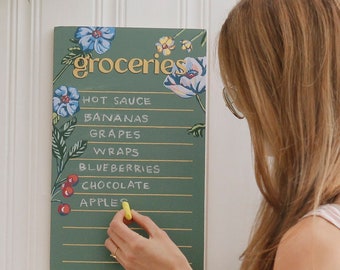 Groceries Chalkboard Sign - Hand Painted (floral)