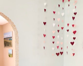 Paper Heart Garland - on a string for decoration or back drops