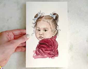 Baby Watercolor Painting Portrait