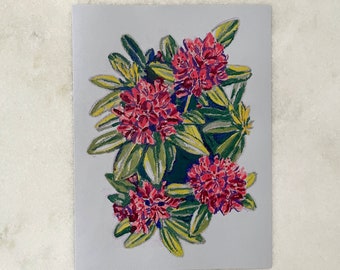 Rhododendron Oil Pastel Drawing