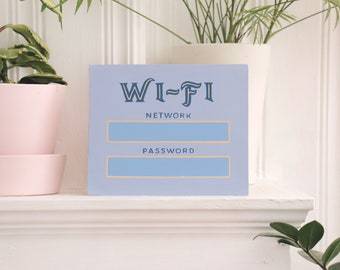 Hanging Wi-Fi Login Guest Sign (blue)