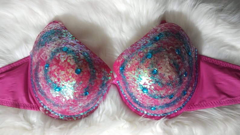 Cotton Candy Swirl Rave Bra Festival bra Rave Outfit EDC Rave Bra