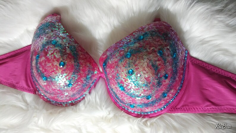 Cotton Candy Swirl Rave Bra Festival bra Rave Outfit EDC Rave Bra