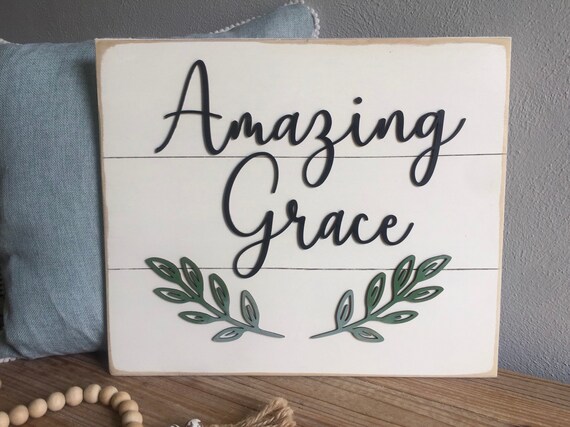 Amazing Grace Home Wall Decor Amazing Grace Wall Art 3d Etsy