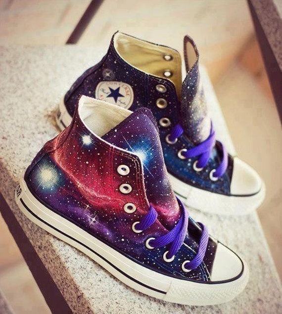 Hand painted Converse galaxy unique 