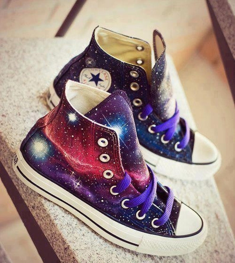 Hand painted Converse galaxy unique canvas shoes couple Etsy