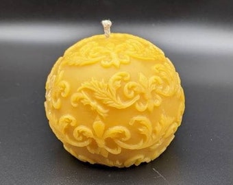 Beeswax Candles, Fleur-de-lis - Sphere Candle, 100% Pure Beeswax Candle