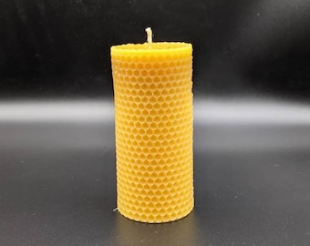 Beeswax Candles , Honeycomb pattern, Templar Pillar, 100% Pure Beeswax Candle