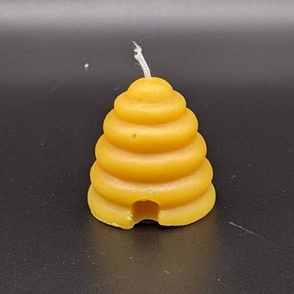 Beeswax Candles, fun beehive candles, Skep Candle, Beehive Candle - Single - 100% Pure Beeswax Candle