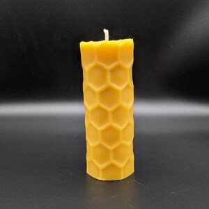 Beeswax Pillar Candles, Hexagon design, natural beeswax - Captains Pillar, 100% Pure Beeswax Candle