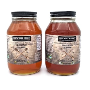 Raw Honey, Blackberry, Wildflower, Quart jar, Natural Honey, Western Washington, 100% Pure Honey, Sweet