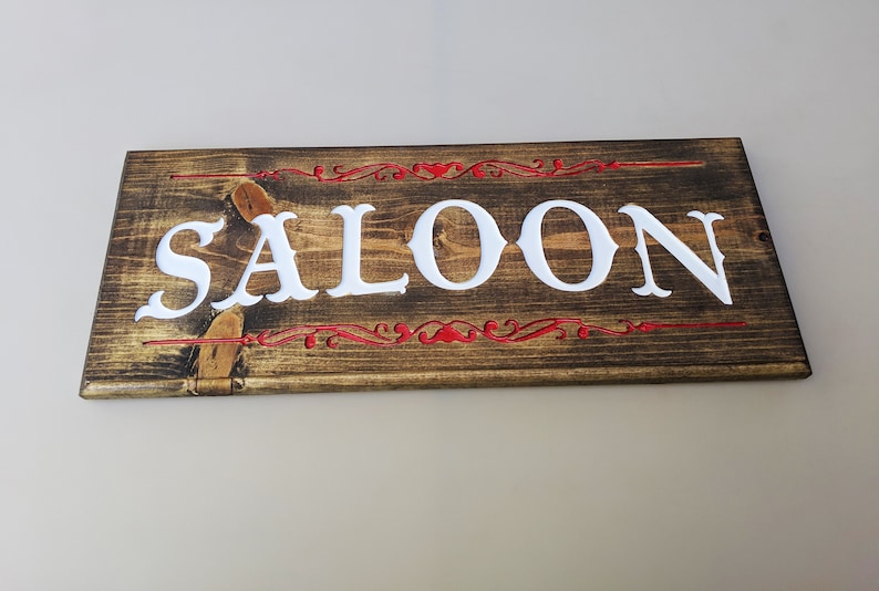 Saloon Sign old west font Bar decor