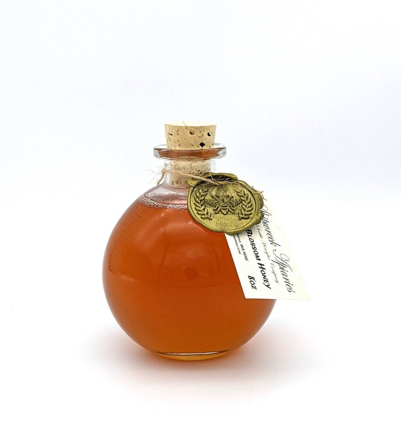 Raw Honey Blackberry Wildflower Flagon corked jar Natural image 1